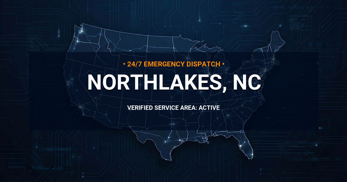 Emergency Plumbing Dispatch Map for Plumbing Services: Northlakes, NC