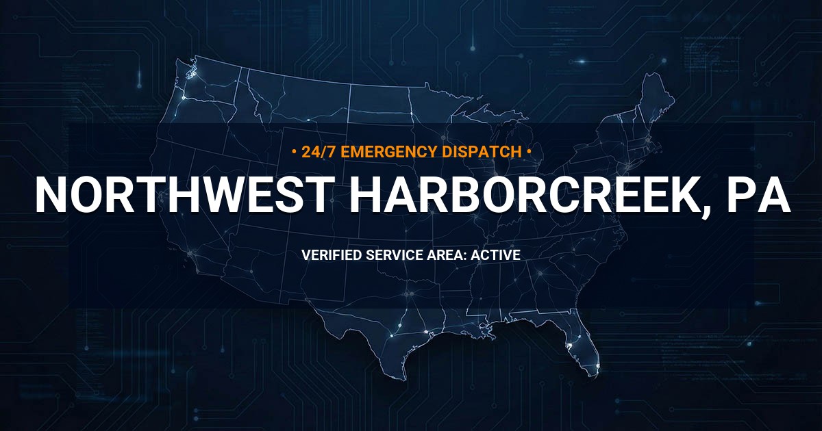 Emergency Plumbing Dispatch Map for Plumbing Services: Northwest Harborcreek, PA