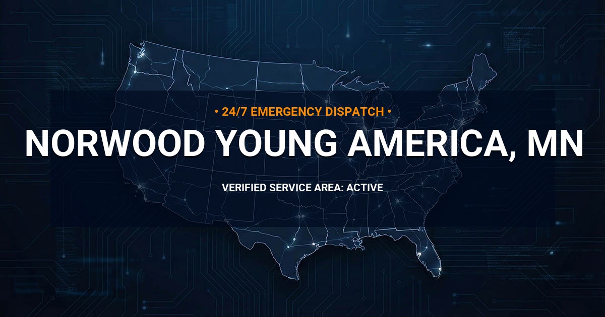 Emergency Plumbing Dispatch Map for Plumbing Services: Norwood Young America, MN