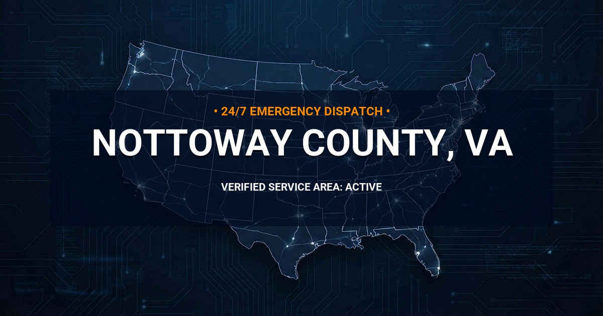 Emergency Plumbing Dispatch Map for Nottoway County Plumbing Logistics