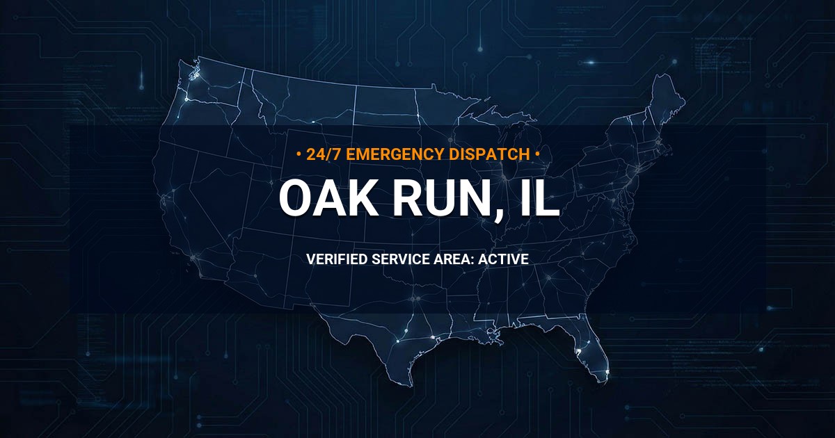 Emergency Plumbing Dispatch Map for Plumbing Services: Oak Run, IL