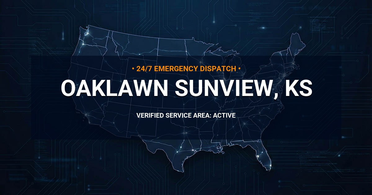 Emergency Plumbing Dispatch Map for Plumbing Services: Oaklawn-Sunview, KS