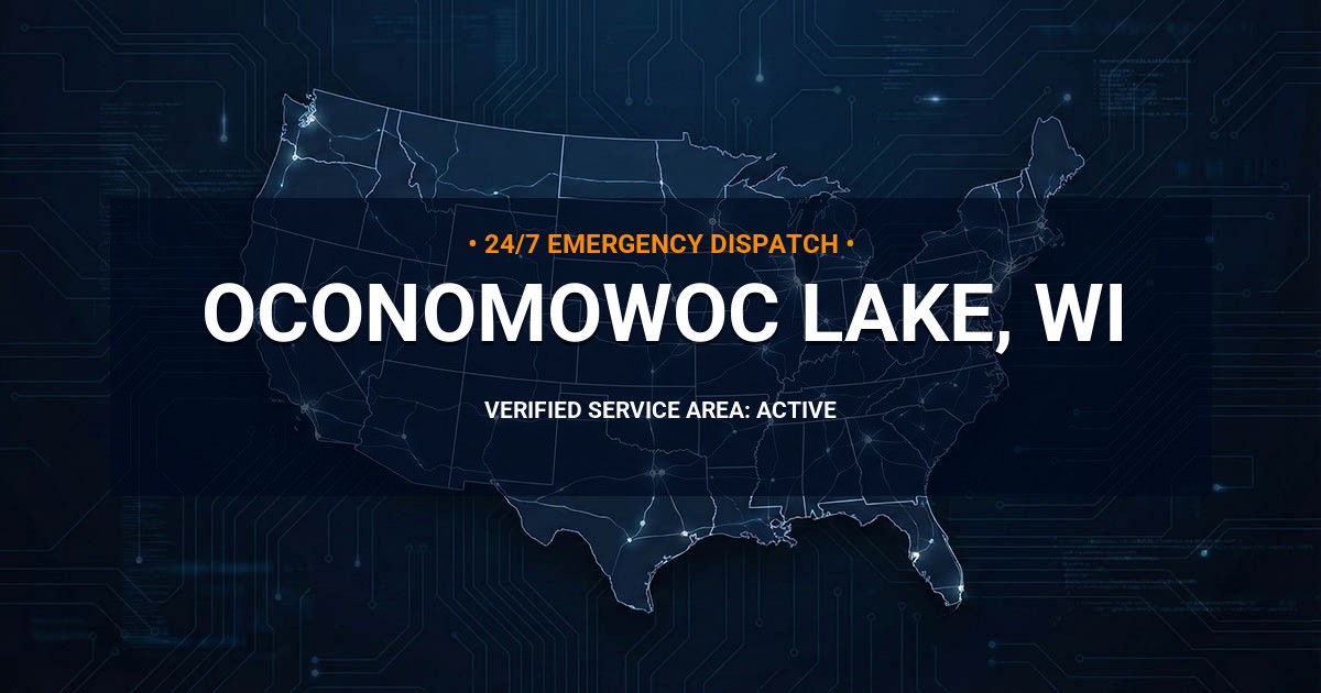 Emergency Plumbing Dispatch Map for Plumbing Services: Oconomowoc Lake, WI