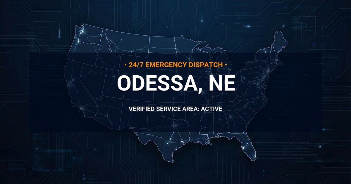 Emergency Plumbing Dispatch Map for Plumbing Services: Odessa, NE