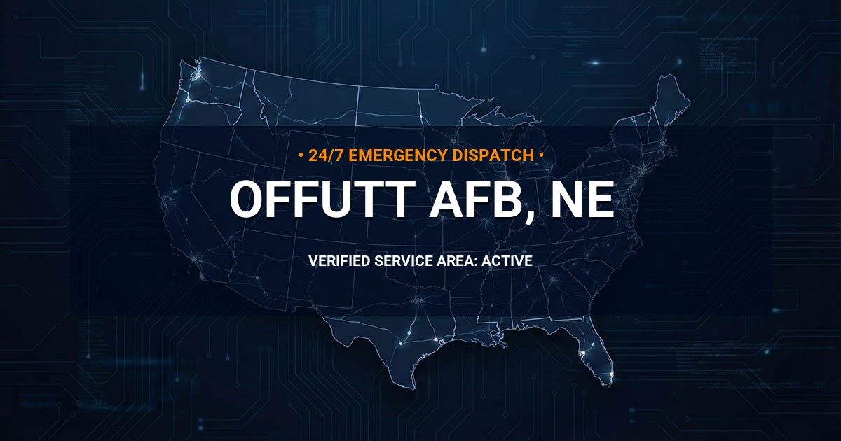 Emergency Plumbing Dispatch Map for Plumbing Services: Offutt AFB, NE