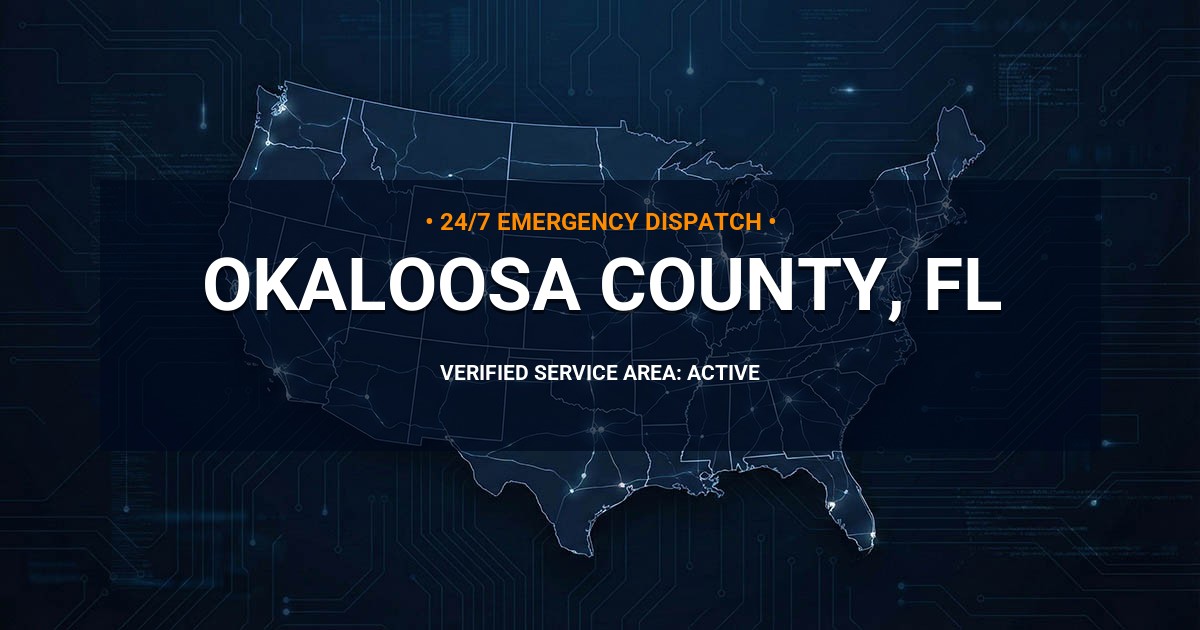 Emergency Plumbing Dispatch Map for Okaloosa County Plumbing Logistics