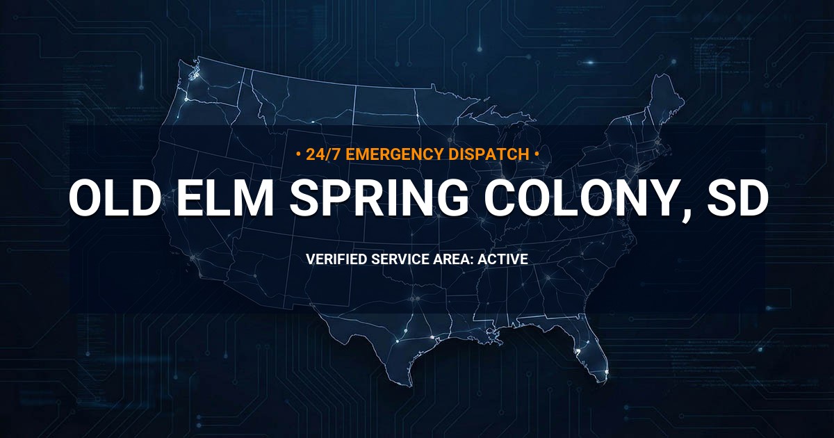 Emergency Plumbing Dispatch Map for Plumbing Services: Old Elm Spring Colony, SD