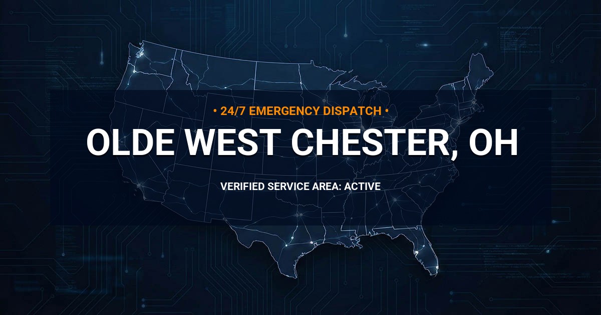 Emergency Plumbing Dispatch Map for Plumbing Services: Olde West Chester, OH