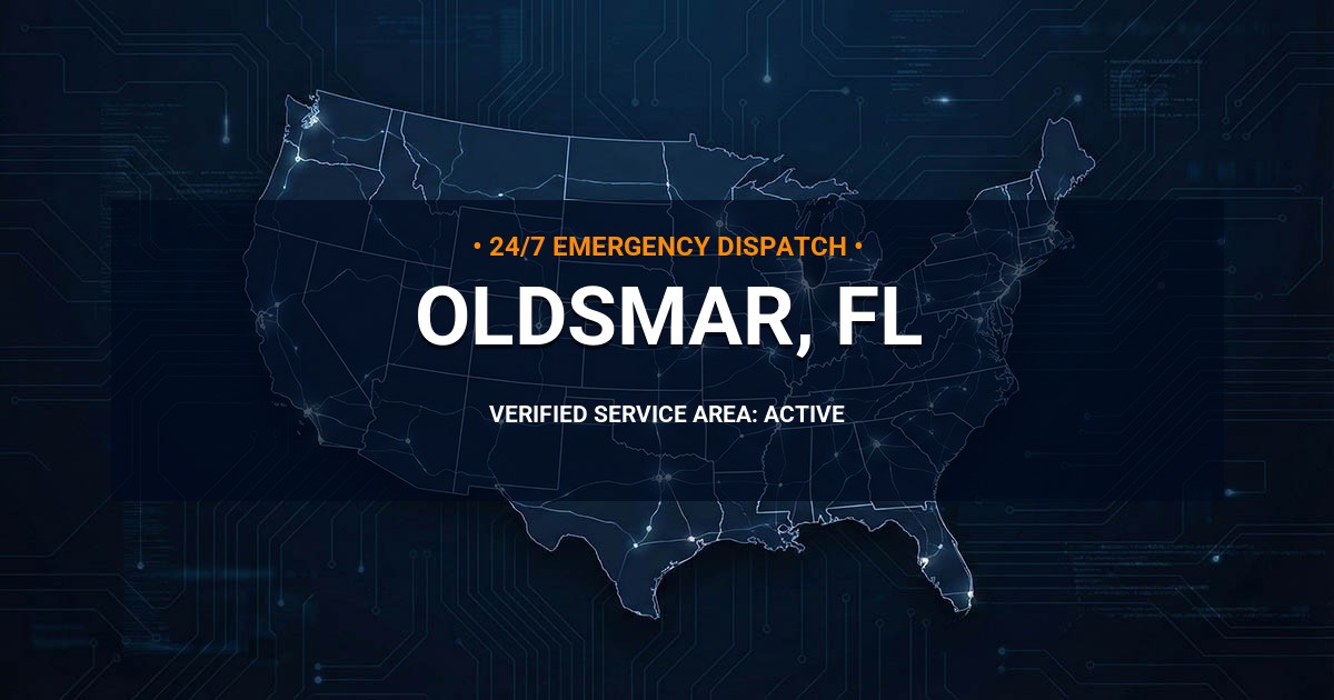 Emergency Plumbing Dispatch Map for Plumbing Services: Oldsmar, FL
