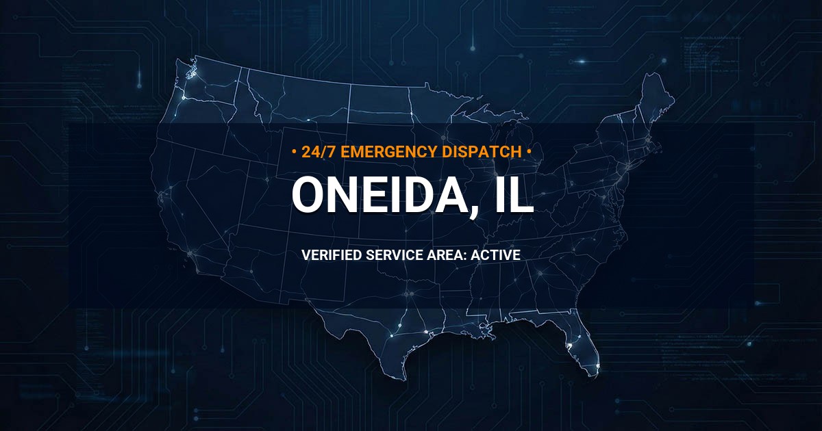 Emergency Plumbing Dispatch Map for Plumbing Services: Oneida, IL