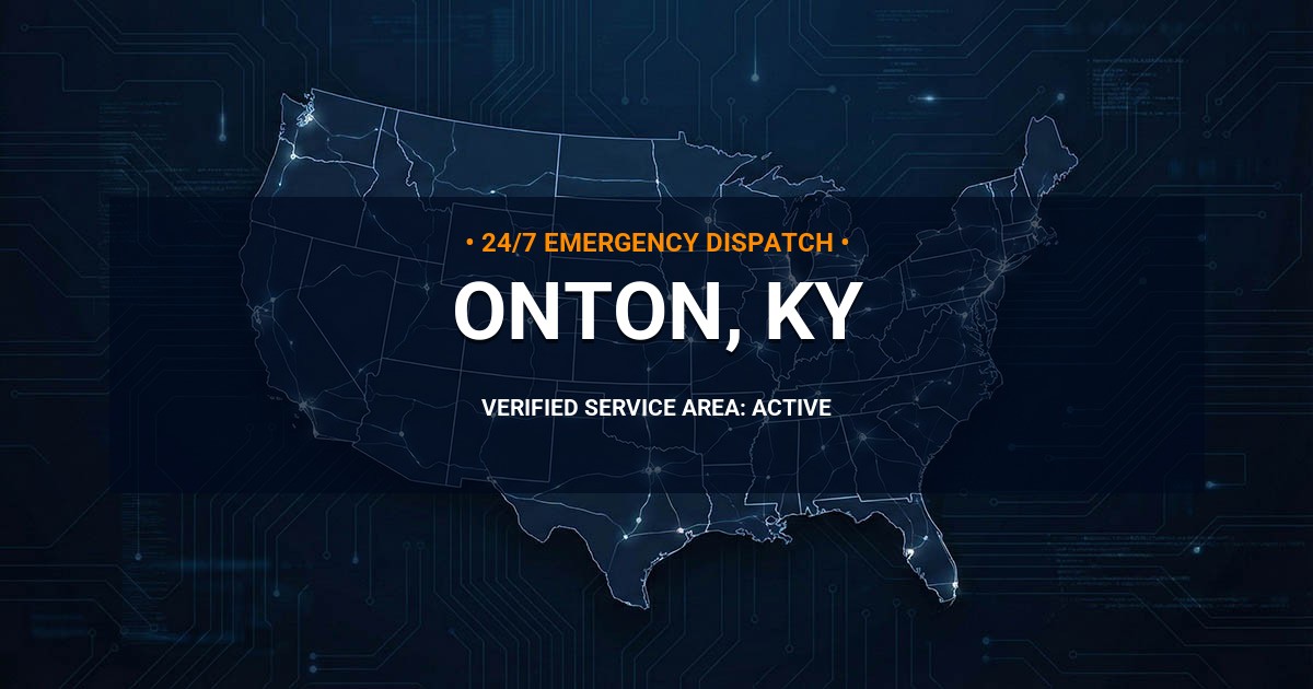 Emergency Plumbing Dispatch Map for Plumbing Services: Onton, KY
