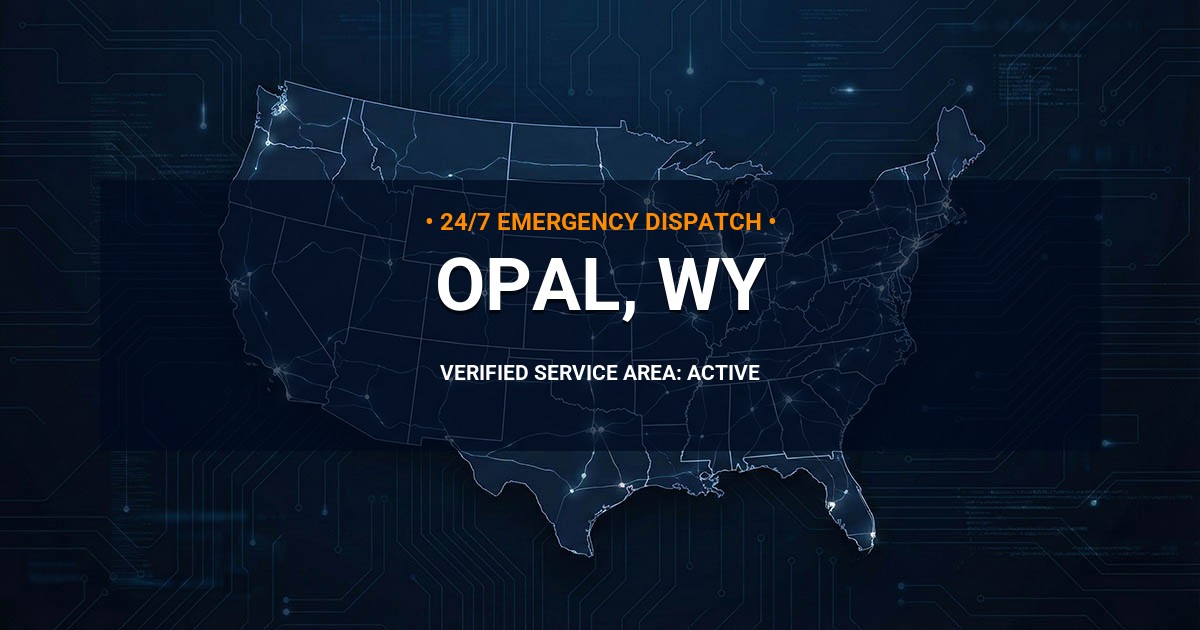 Emergency Plumbing Dispatch Map for Plumbing Services: Opal, WY