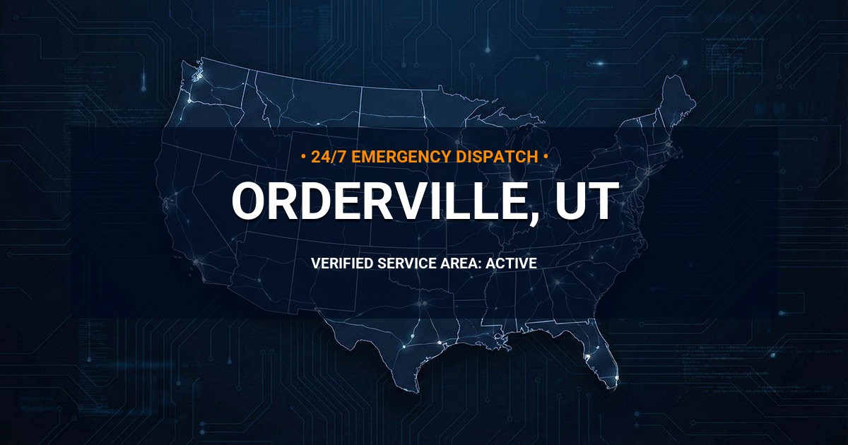 Emergency Plumbing Dispatch Map for Plumbing Services: Orderville, UT