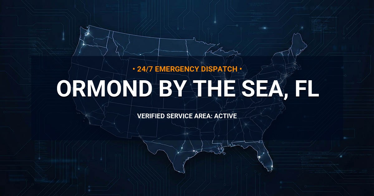 Emergency Plumbing Dispatch Map for Plumbing Services: Ormond-by-the-Sea, FL