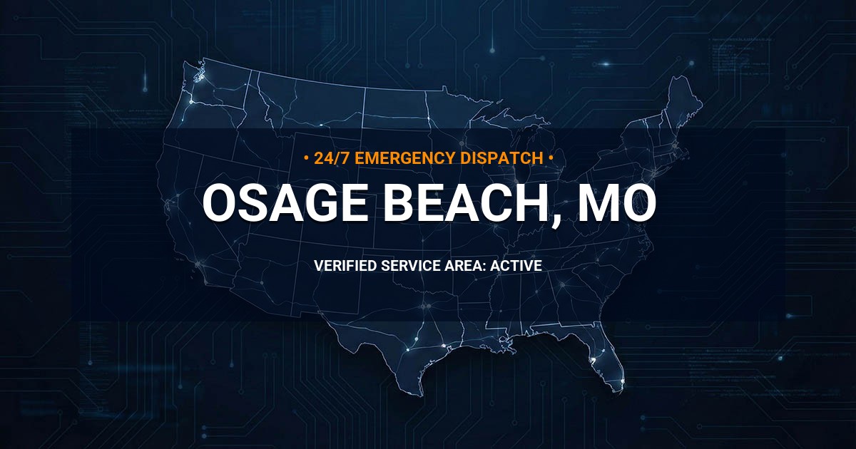 Emergency Plumbing Dispatch Map for Plumbing Services: Osage Beach, MO