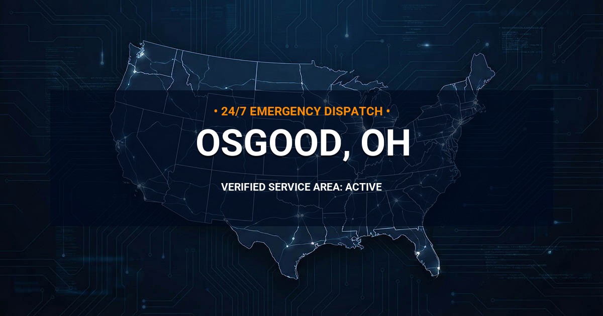 Emergency Plumbing Dispatch Map for Plumbing Services: Osgood, OH