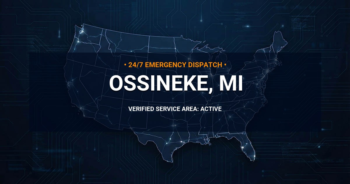 Emergency Plumbing Dispatch Map for Plumbing Services: Ossineke, MI