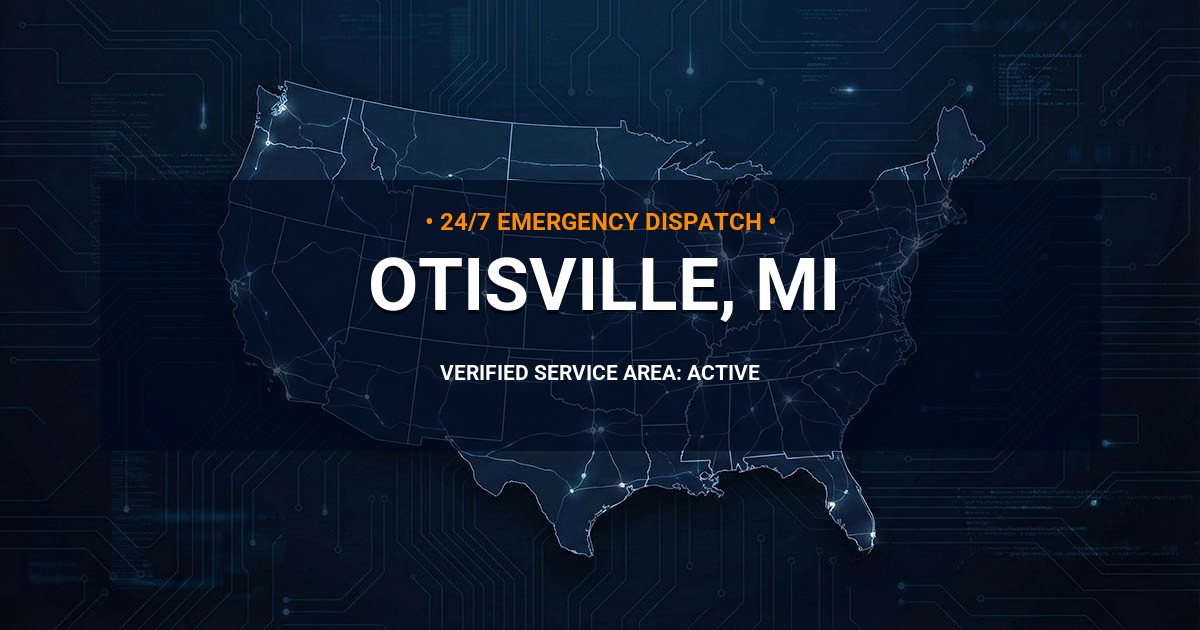 Emergency Plumbing Dispatch Map for Plumbing Services: Otisville, MI