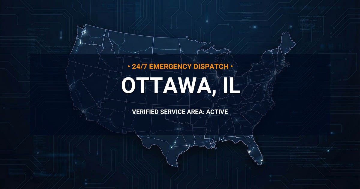 Emergency Plumbing Dispatch Map for Plumbing Services: Ottawa, IL