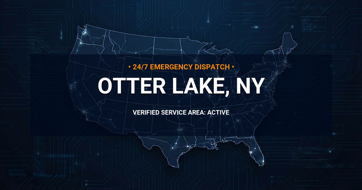 Emergency Plumbing Dispatch Map for Plumbing Services: Otter Lake, NY