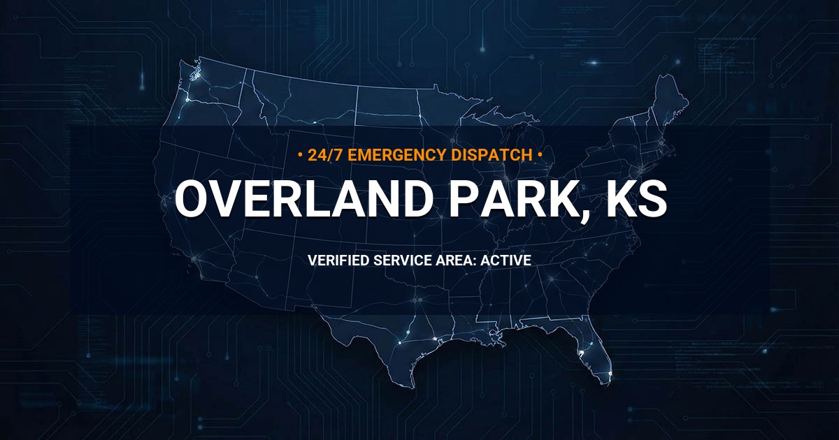 Emergency Plumbing Dispatch Map for Plumbing Services: Overland Park, KS