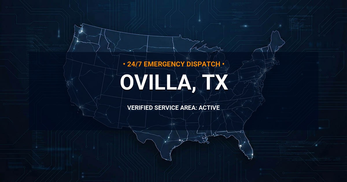 Emergency Plumbing Dispatch Map for Plumbing Services: Ovilla, TX