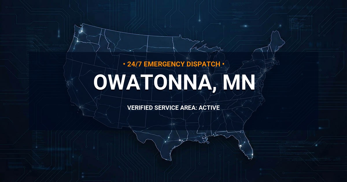 Emergency Plumbing Dispatch Map for Plumbing Services: Owatonna, MN