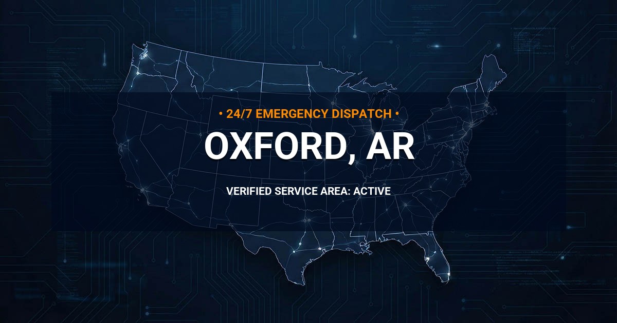Emergency Plumbing Dispatch Map for Plumbing Services: Oxford, AR