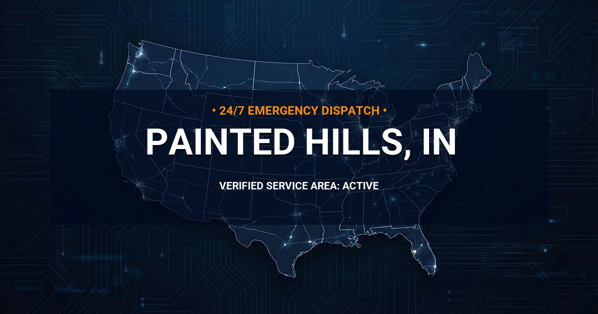 Emergency Plumbing Dispatch Map for Plumbing Services: Painted Hills, IN