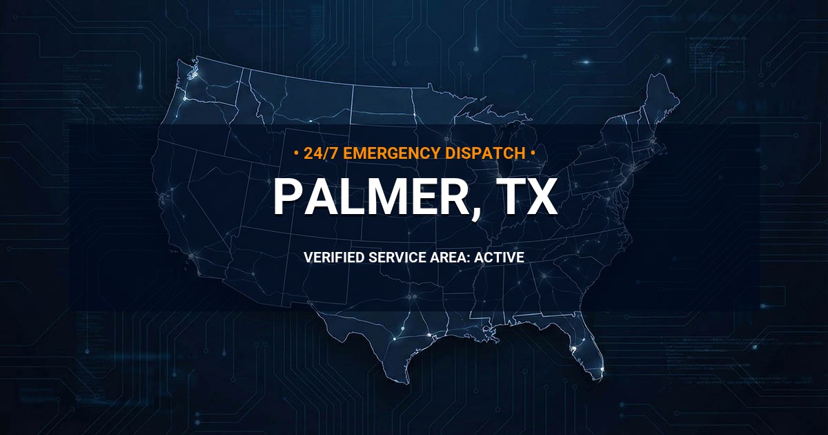 Emergency Plumbing Dispatch Map for Plumbing Services: Palmer, TX