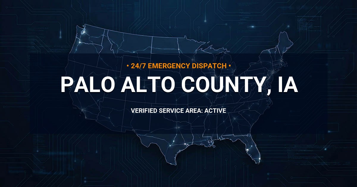 Emergency Plumbing Dispatch Map for Palo Alto County Plumbing Logistics