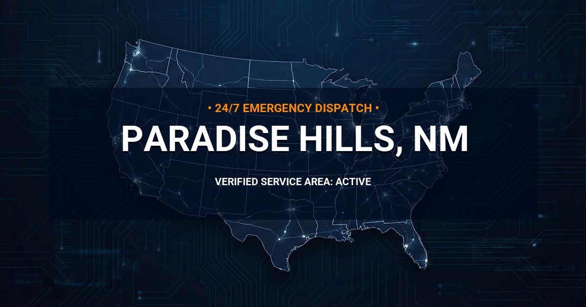 Emergency Plumbing Dispatch Map for Plumbing Services: Paradise Hills, NM