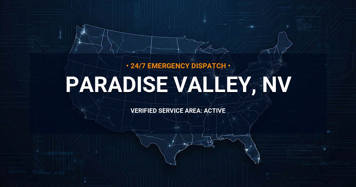 Emergency Plumbing Dispatch Map for Plumbing Services: Paradise Valley, NV
