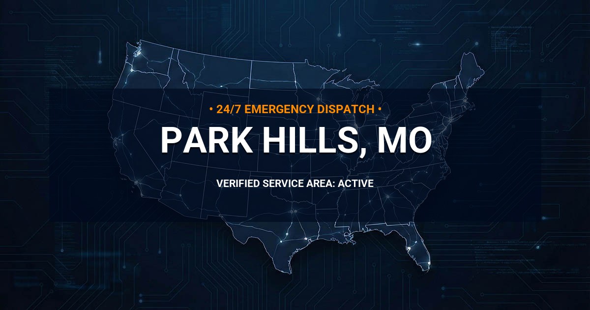 Emergency Plumbing Dispatch Map for Plumbing Services: Park Hills, MO