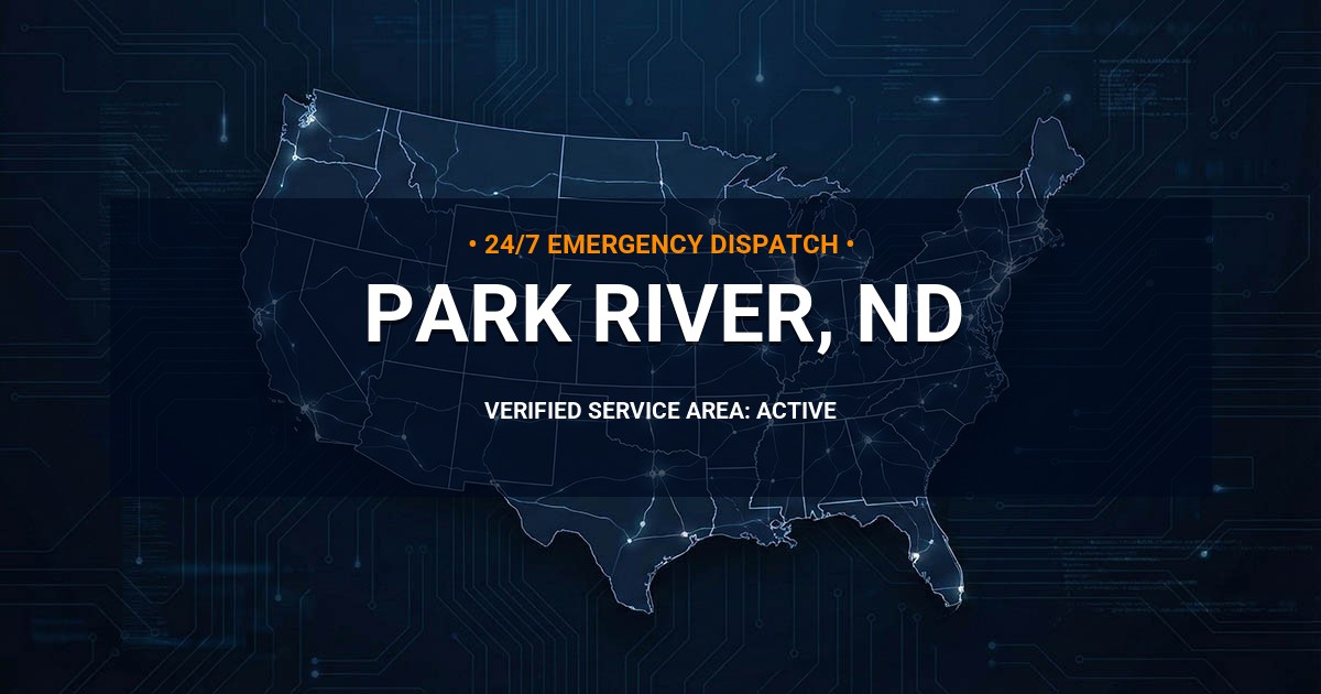 Emergency Plumbing Dispatch Map for Plumbing Services: Park River, ND