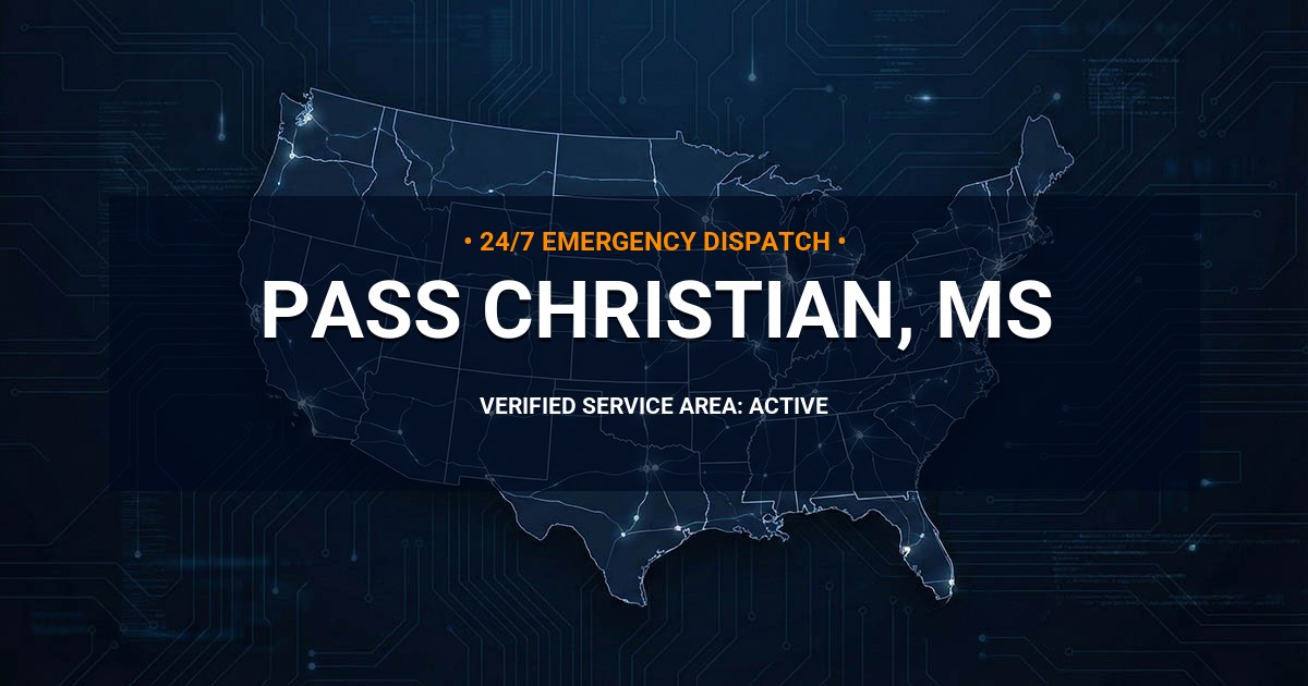 Emergency Plumbing Dispatch Map for Plumbing Services: Pass Christian, MS