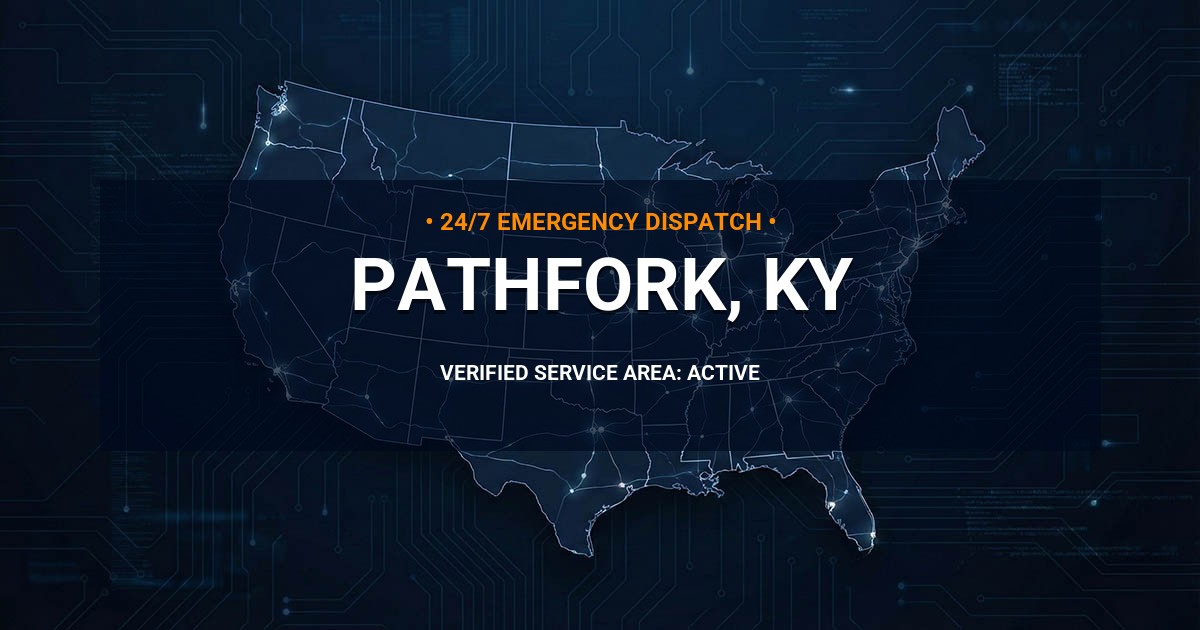 Emergency Plumbing Dispatch Map for Plumbing Services: Pathfork, KY