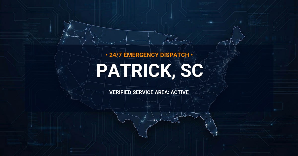 Emergency Plumbing Dispatch Map for Plumbing Services: Patrick, SC