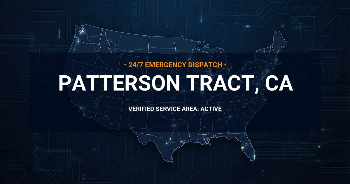 Emergency Plumbing Dispatch Map for Plumbing Services: Patterson Tract, CA