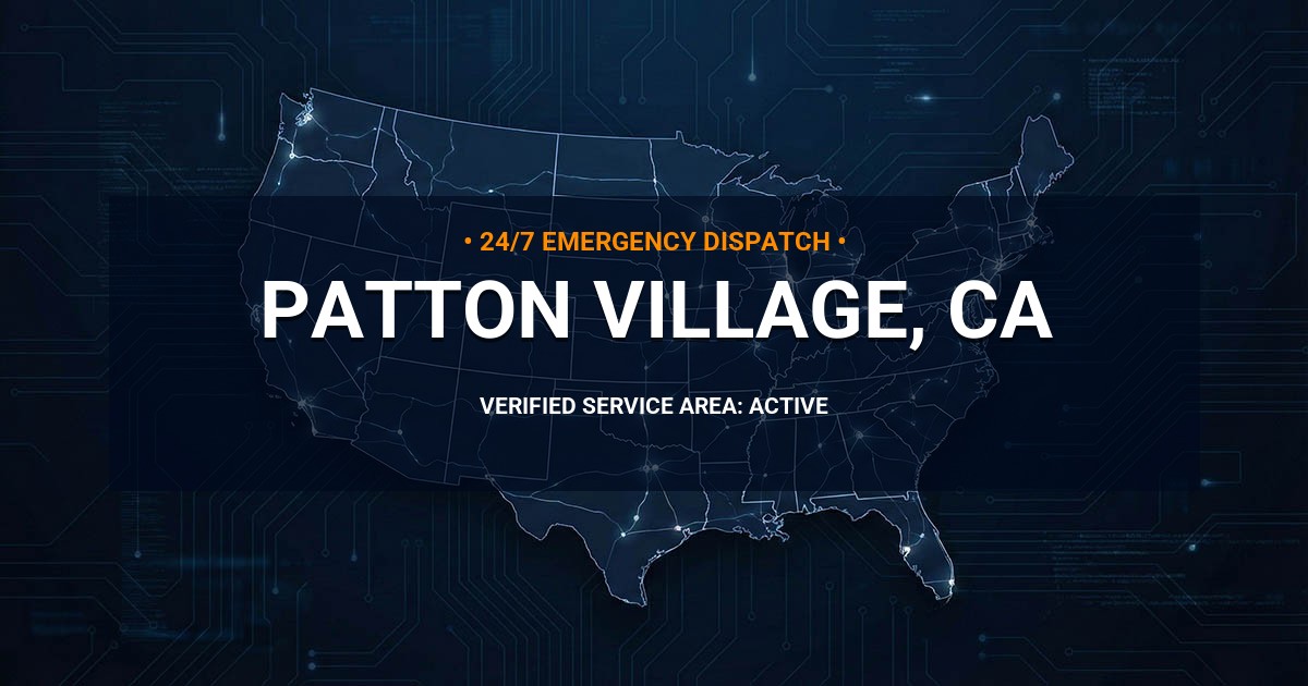 Emergency Plumbing Dispatch Map for Plumbing Services: Patton Village, CA