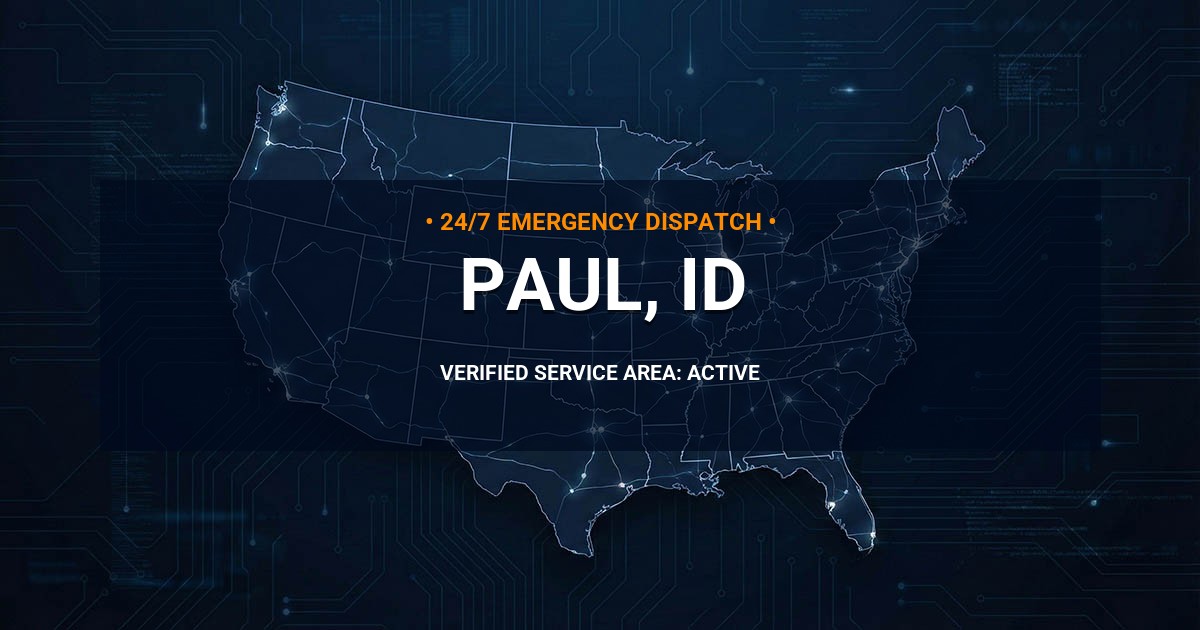 Emergency Plumbing Dispatch Map for Plumbing Services: Paul, ID