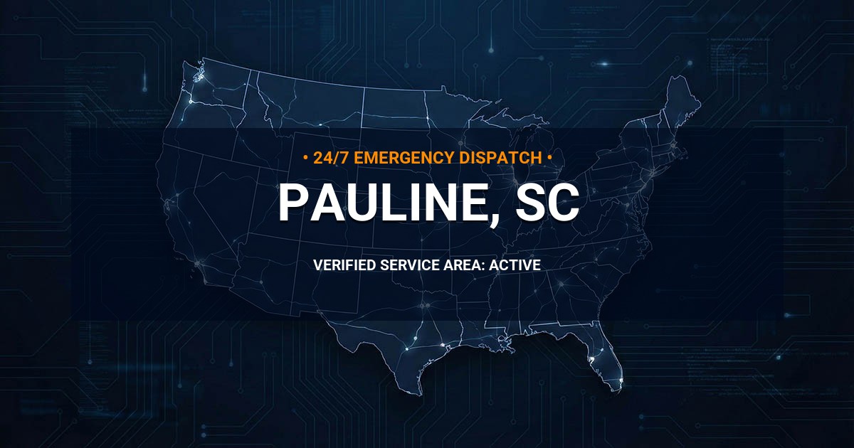 Emergency Plumbing Dispatch Map for Plumbing Services: Pauline, SC