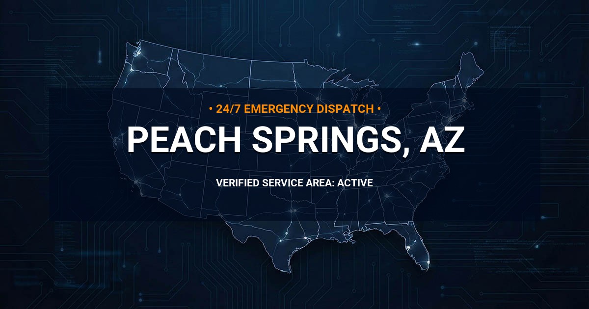 Emergency Plumbing Dispatch Map for Plumbing Services: Peach Springs, AZ