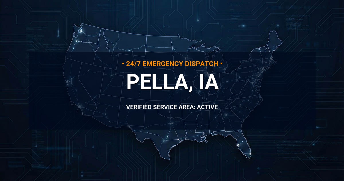 Emergency Plumbing Dispatch Map for Plumbing Services: Pella, IA
