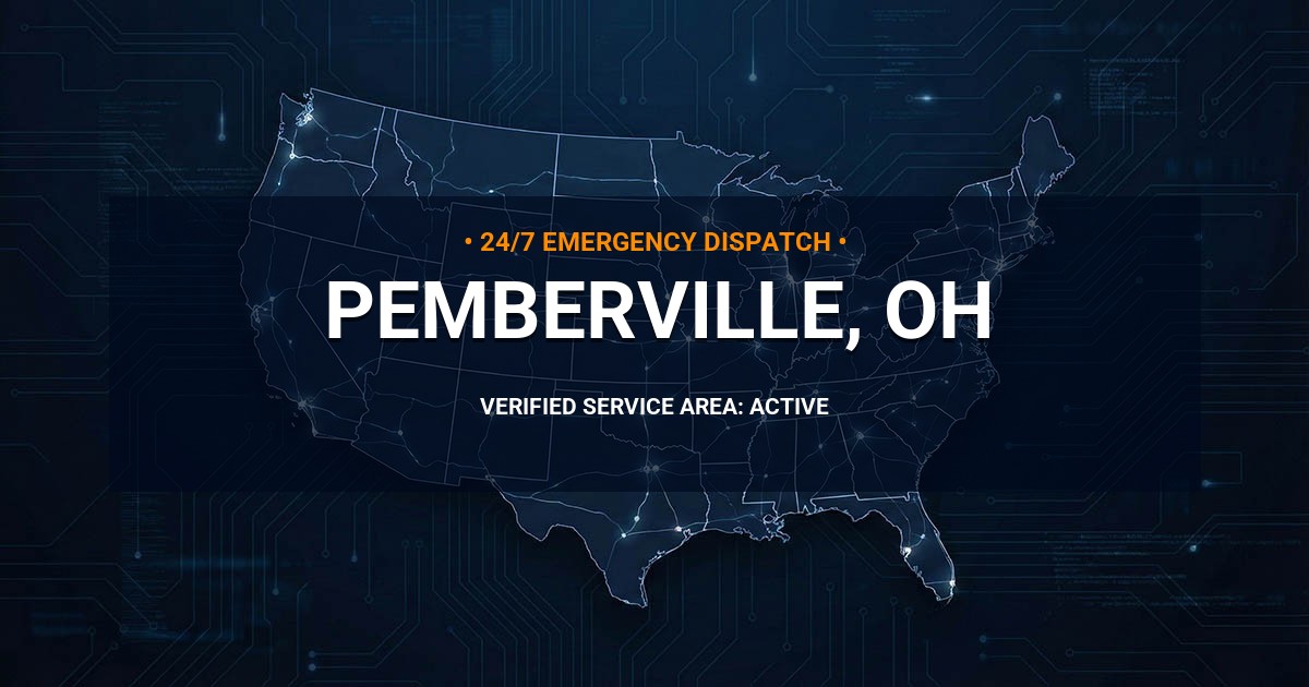 Emergency Plumbing Dispatch Map for Plumbing Services: Pemberville, OH