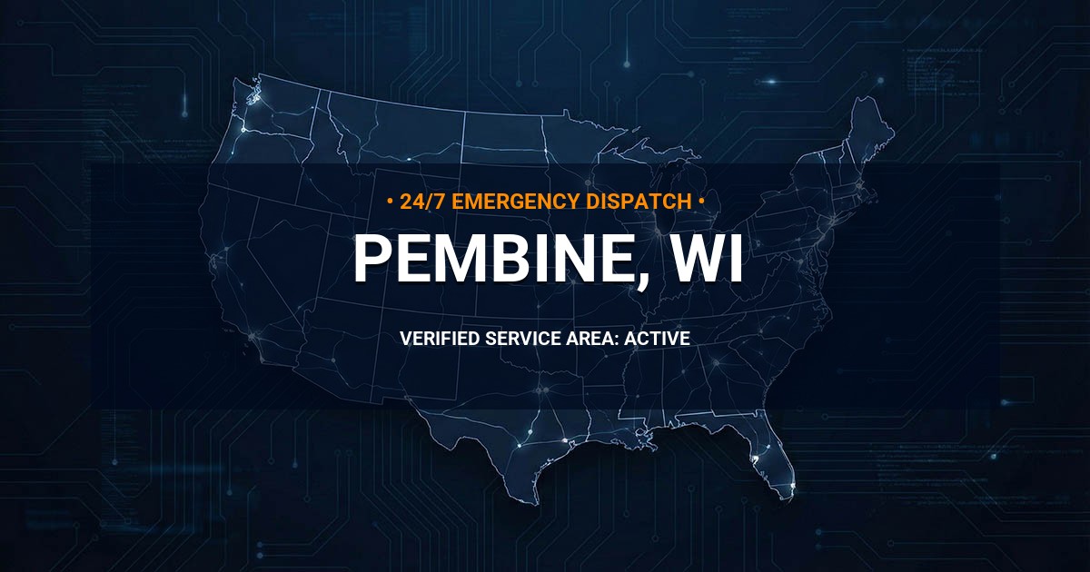 Emergency Plumbing Dispatch Map for Plumbing Services: Pembine, WI