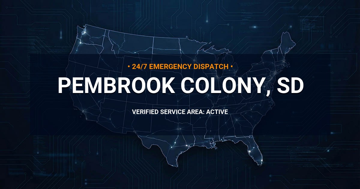 Emergency Plumbing Dispatch Map for Plumbing Services: Pembrook Colony, SD