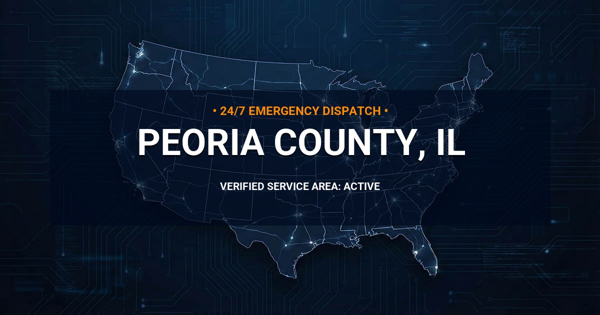 Emergency Plumbing Dispatch Map for Peoria County Plumbing Logistics