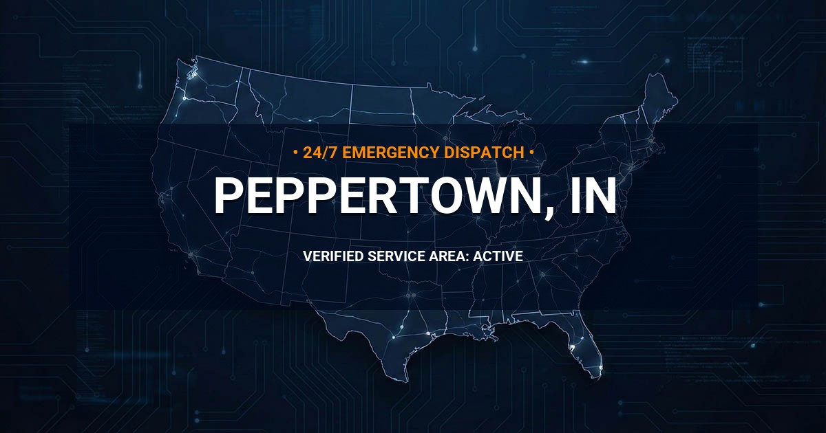 Emergency Plumbing Dispatch Map for Plumbing Services: Peppertown, IN