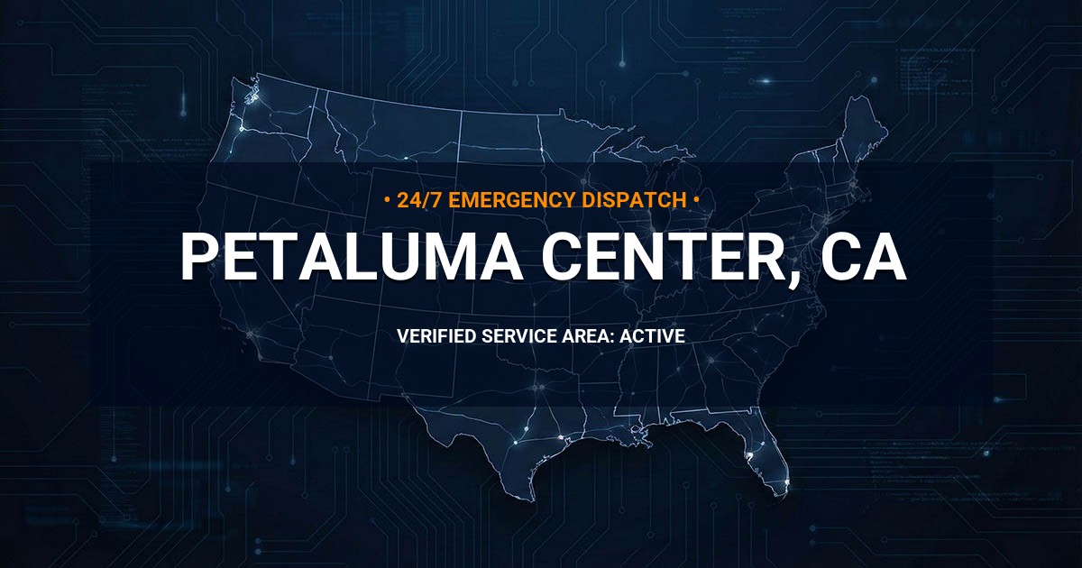 Emergency Plumbing Dispatch Map for Plumbing Services: Petaluma Center, CA